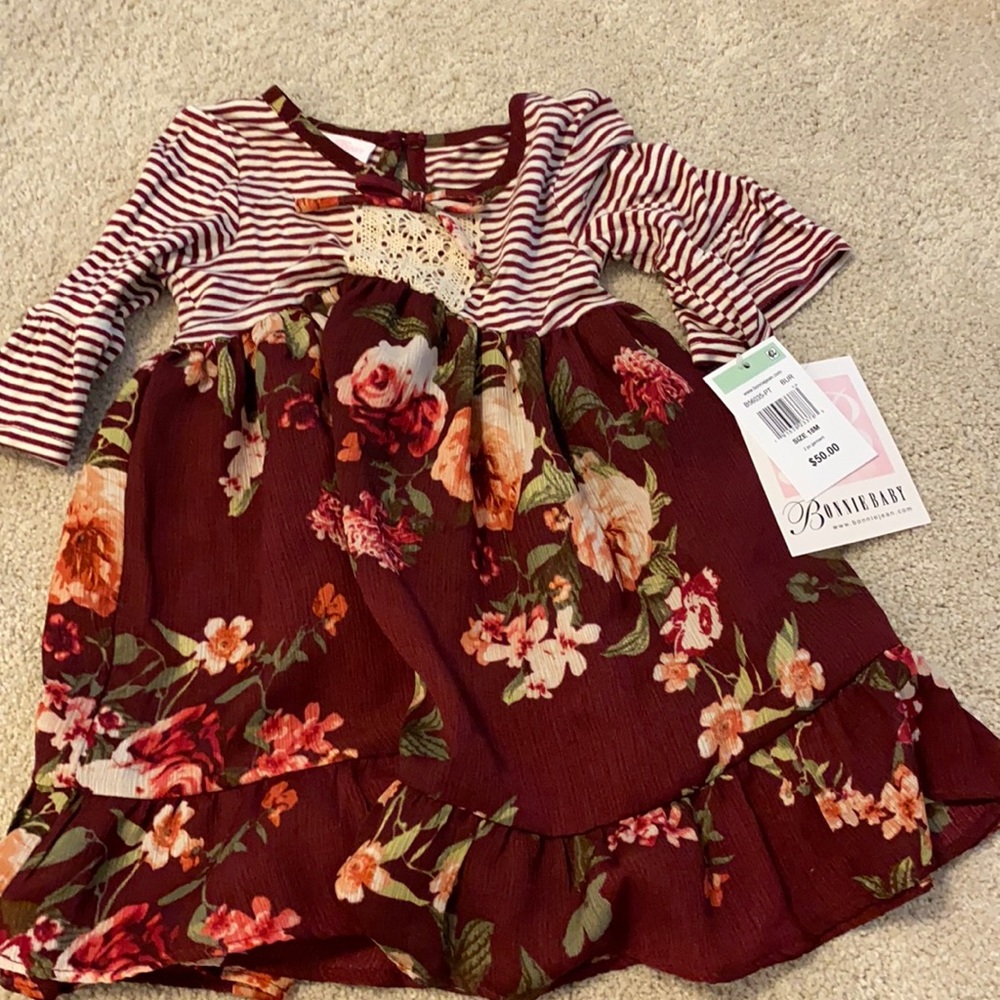 NWT Bonnie Baby dress with bloomers 18M